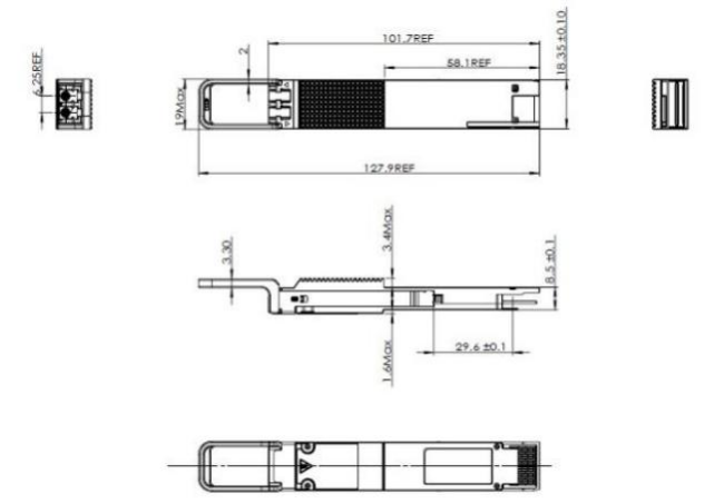 QSFP DD 400GBASE DWDM ZR 80KM Transceiver Modul QDD-400G-ZR-S DWDM Tunable SMF LC DOM 3