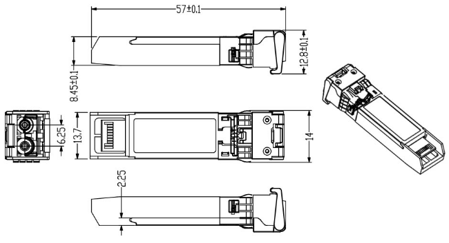 25G ZR SFP 80KM LC 25G Ethernet SFP Transceiver DOM 1310nm Glasfasertransceiver 4