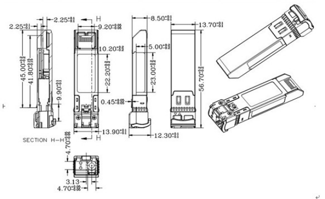 10G-ZR4-80KM 10G BIDI Transceiver Modul 80KM 1490nm/1550nm SFP+ STM-64 WDM 8SFP+ SMF 4