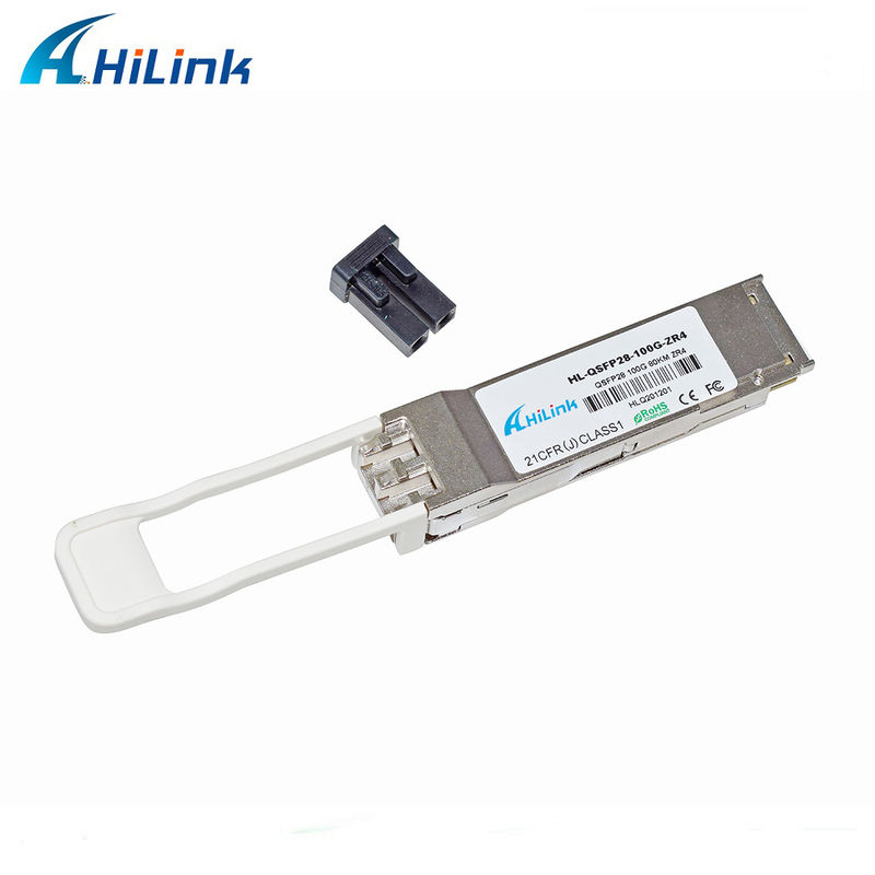 Hilink 100G QSFP28 ZR4 80KM LWDM 1295-1304NM SOA+PIN Duplex LC Connector Transceiver Modul