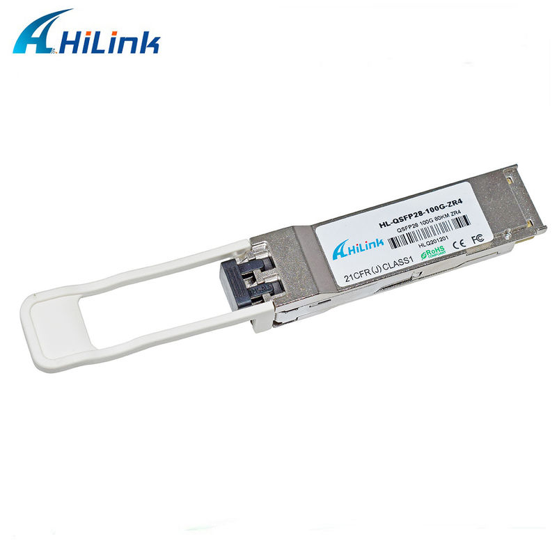 Hilink 100G QSFP28 ZR4 80KM LWDM 1295-1304NM SOA+PIN Duplex LC Connector Transceiver Modul