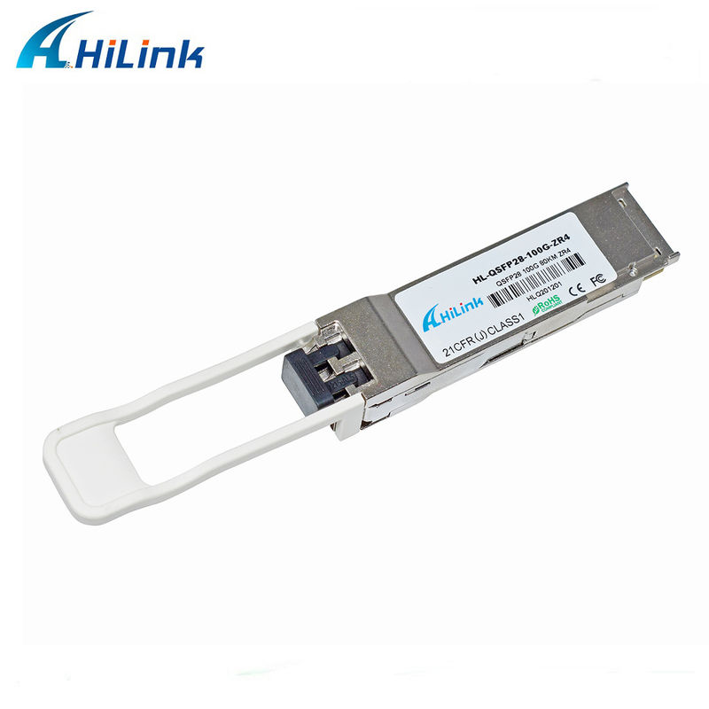 Hilink 100G QSFP28 ZR4 80KM LWDM 1295-1304NM SOA+PIN Duplex LC Connector Transceiver Modul