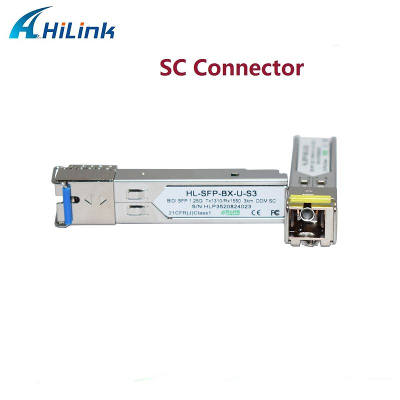 1.25G BIDI 1310/1550nm 3km SFP Transceiver für Langstrecken-Datenübertragung bei 0 bis 70°C Temperatur