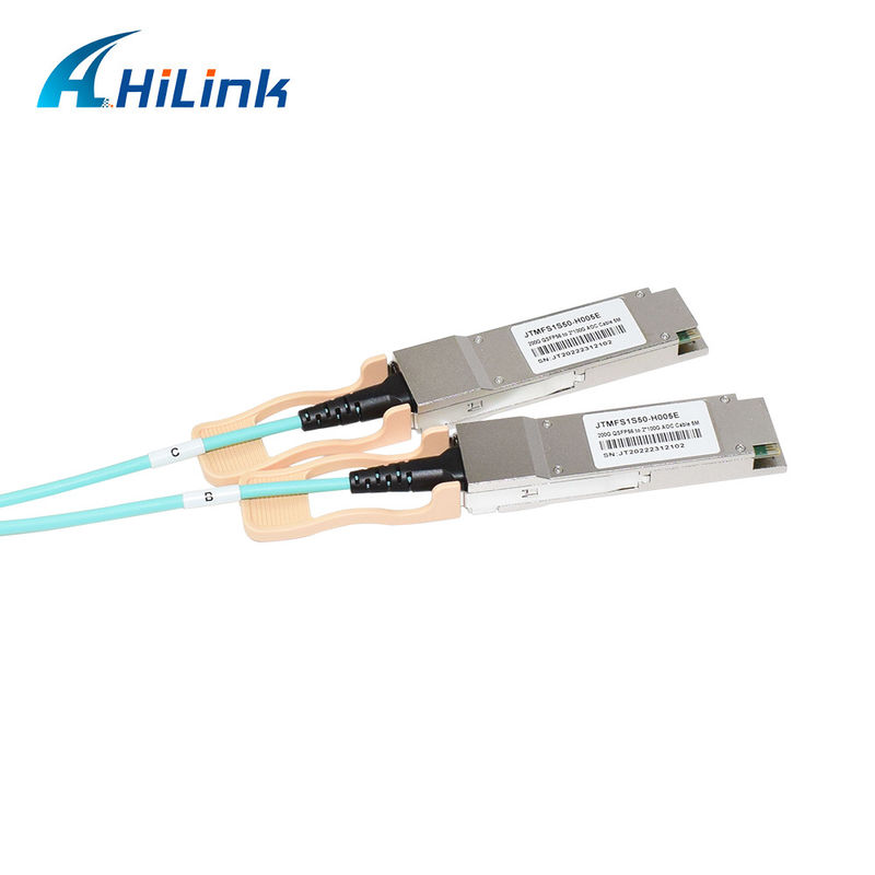 Zertifizierte 200G QSFP56 zu 2*QSFP28 2*100G Aktive Optische Kabel (AOC) Lösung für Datenübertragung bei extremen Temperaturen
