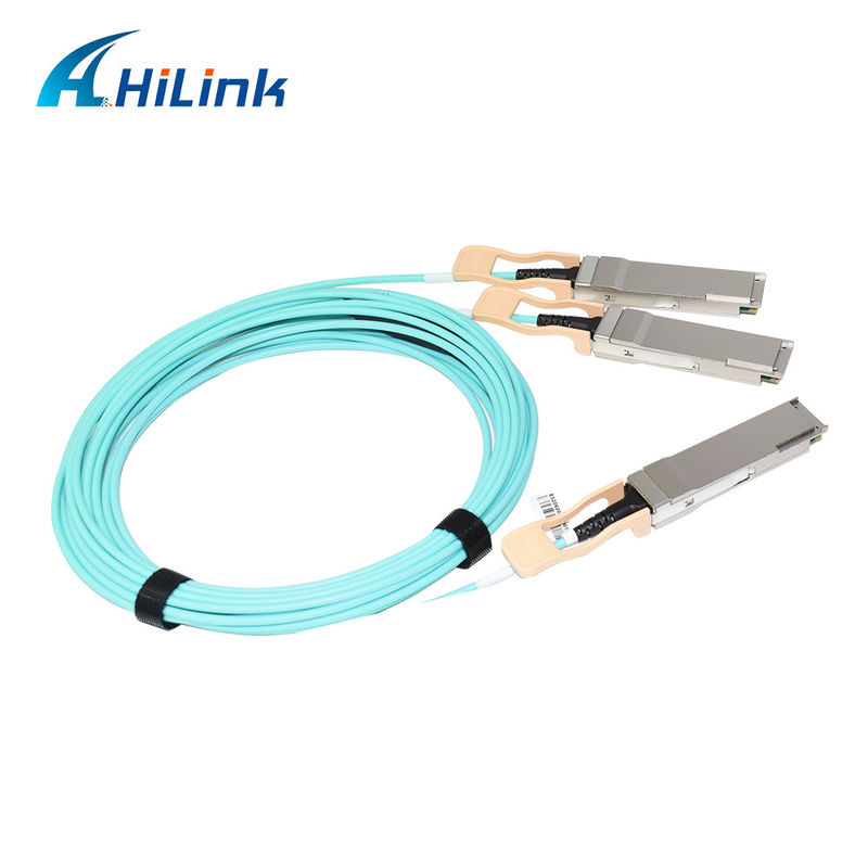Zertifizierte 200G QSFP56 zu 2*QSFP28 2*100G Aktive Optische Kabel (AOC) Lösung für Datenübertragung bei extremen Temperaturen