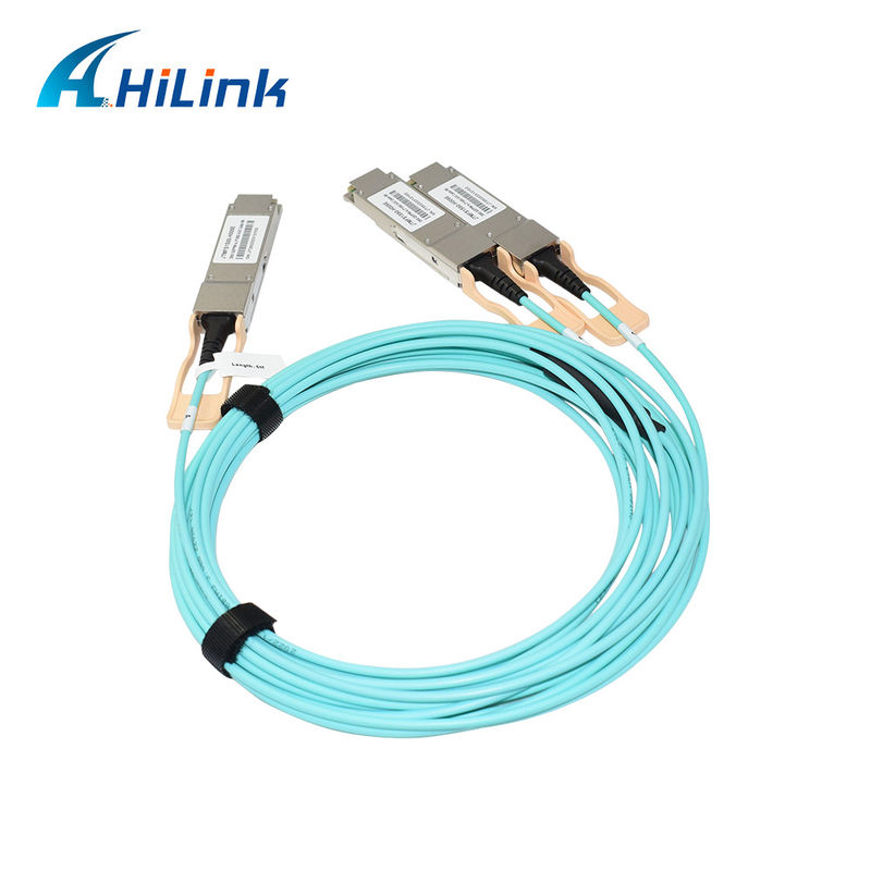 Zertifizierte 200G QSFP56 zu 2*QSFP28 2*100G Aktive Optische Kabel (AOC) Lösung für Datenübertragung bei extremen Temperaturen