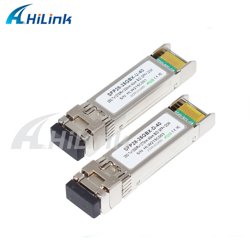 25 Gbit/s 40 km SFP28 BIDI Transceiver LC Einzelanschluss Hot-Plug-fähig Vollständig RoHS-konform