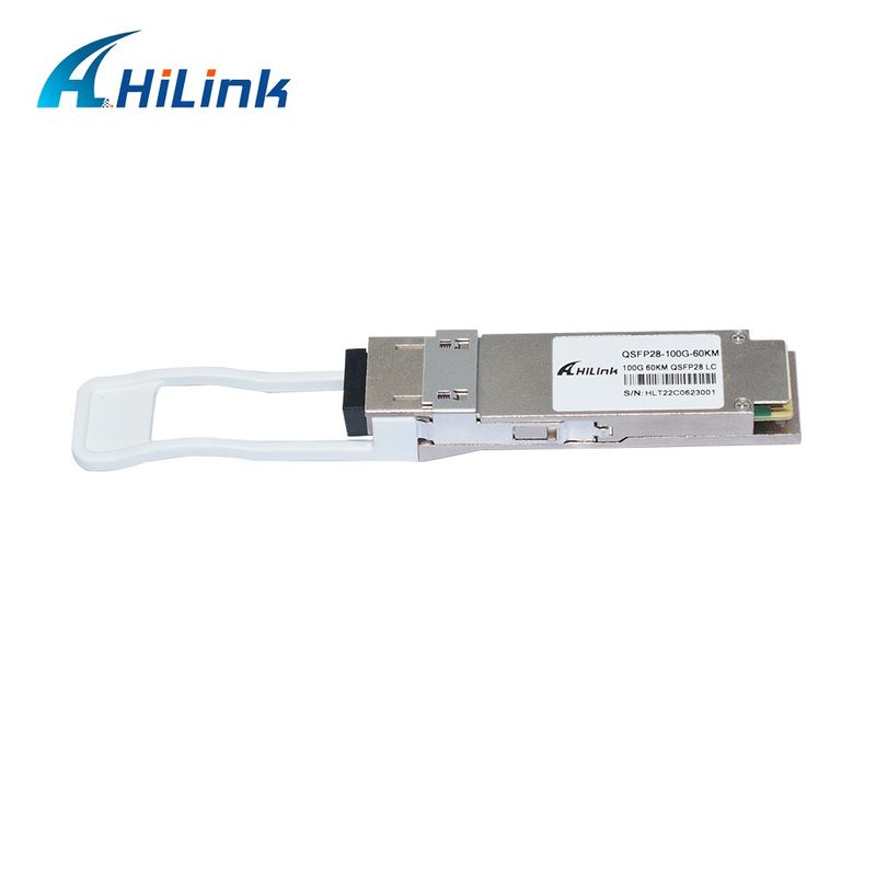 100Gb/s 60km QSFP28 Transceiver Warmsteckverbindbarer Duplex-LC-Anschluss EML+PIN mit SOA Einzelmodus DDM