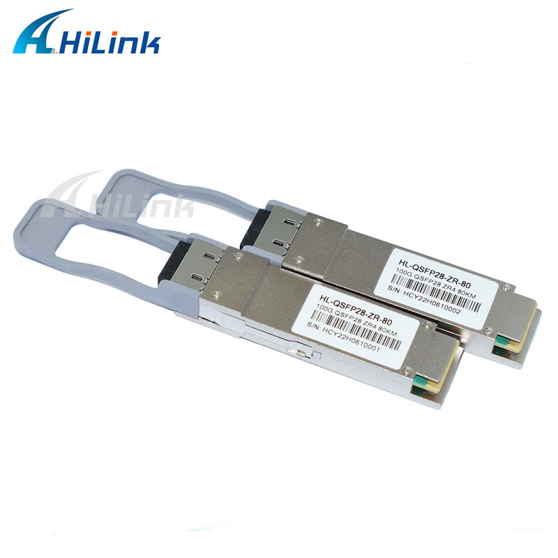 100 Gbit/s 80 km QSFP28 Transceiver, Hot-Pluggable, Duplex LC-Stecker, LAN WDM, EML TOSA SOA PIN SMF