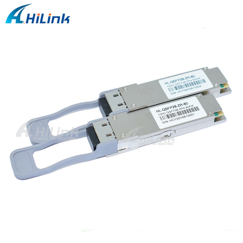 100 Gbit/s 80 km QSFP28 Transceiver, Hot-Pluggable, Duplex LC-Stecker, LAN WDM, EML TOSA SOA PIN SMF