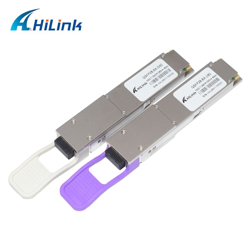 Hilink QSFP28-BX-U80/D80 100Gb/s BIDI optisches Transceiver-Modul mit 80 km Reichweite für 100G Ethernet