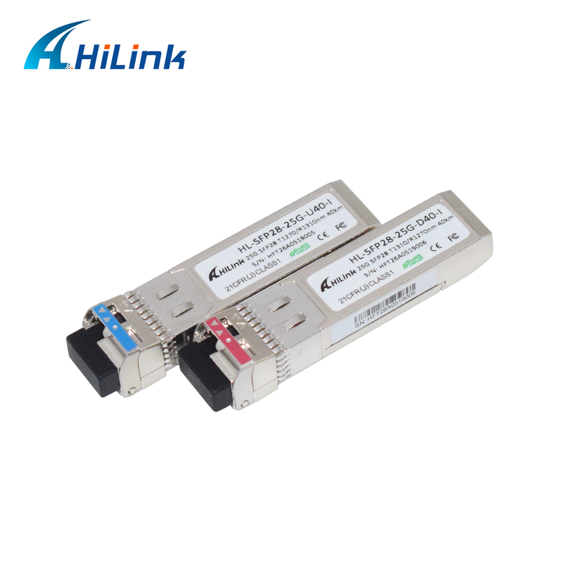 Industrietaugliches 25G BIDI 1270/1310nm 40KM APD+TIA optisches Modul Single-Fiber Simplex LC DOM