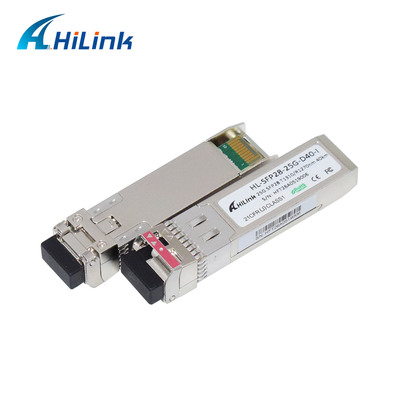 Industrietaugliches 25G BIDI 1270/1310nm 40KM APD+TIA optisches Modul Single-Fiber Simplex LC DOM